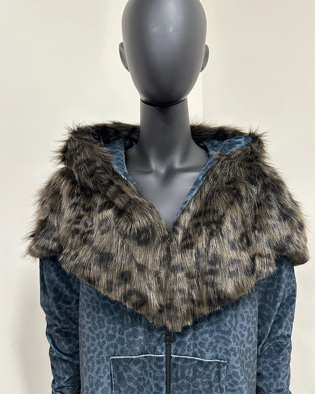 *Last stock* Classic Faux Fur Animal Velvet Onesie | Black Panther - Small