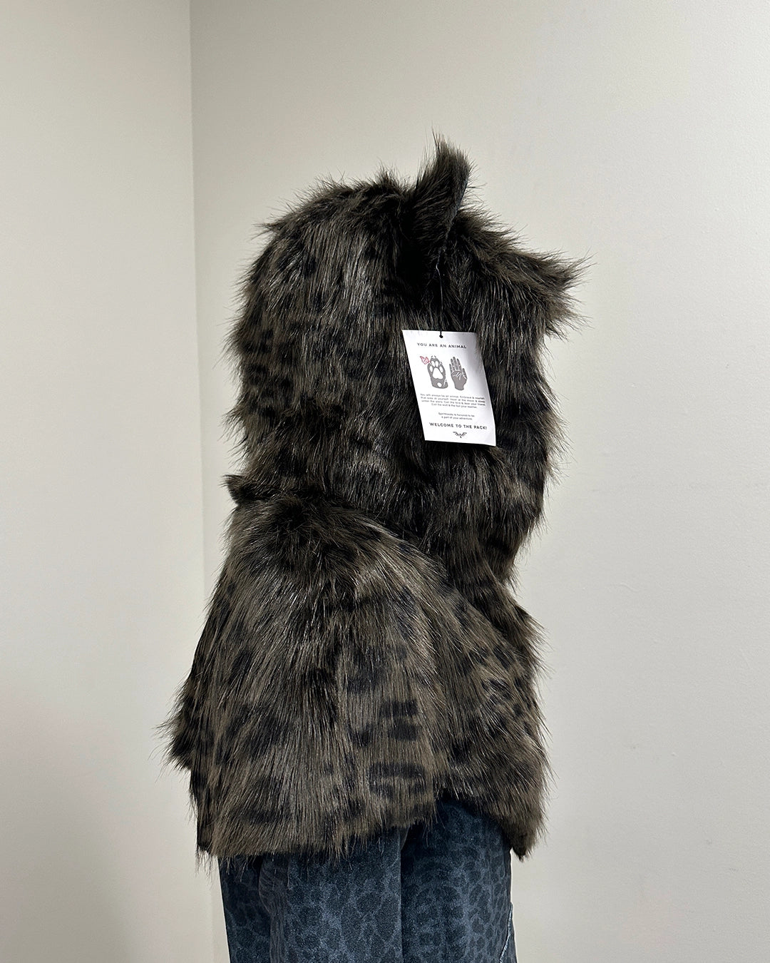 *Last stock* Classic Faux Fur Animal Velvet Onesie | Black Panther - Small