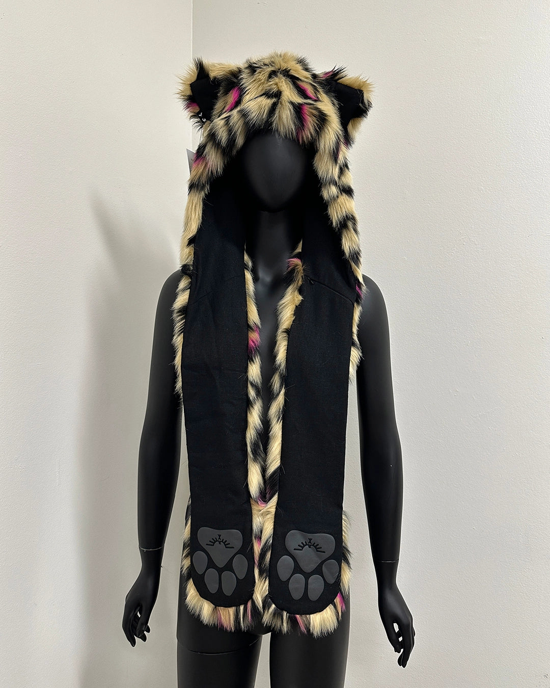 *One Of A Kind* Pink Spotted Faux Fur Hood | Leopard