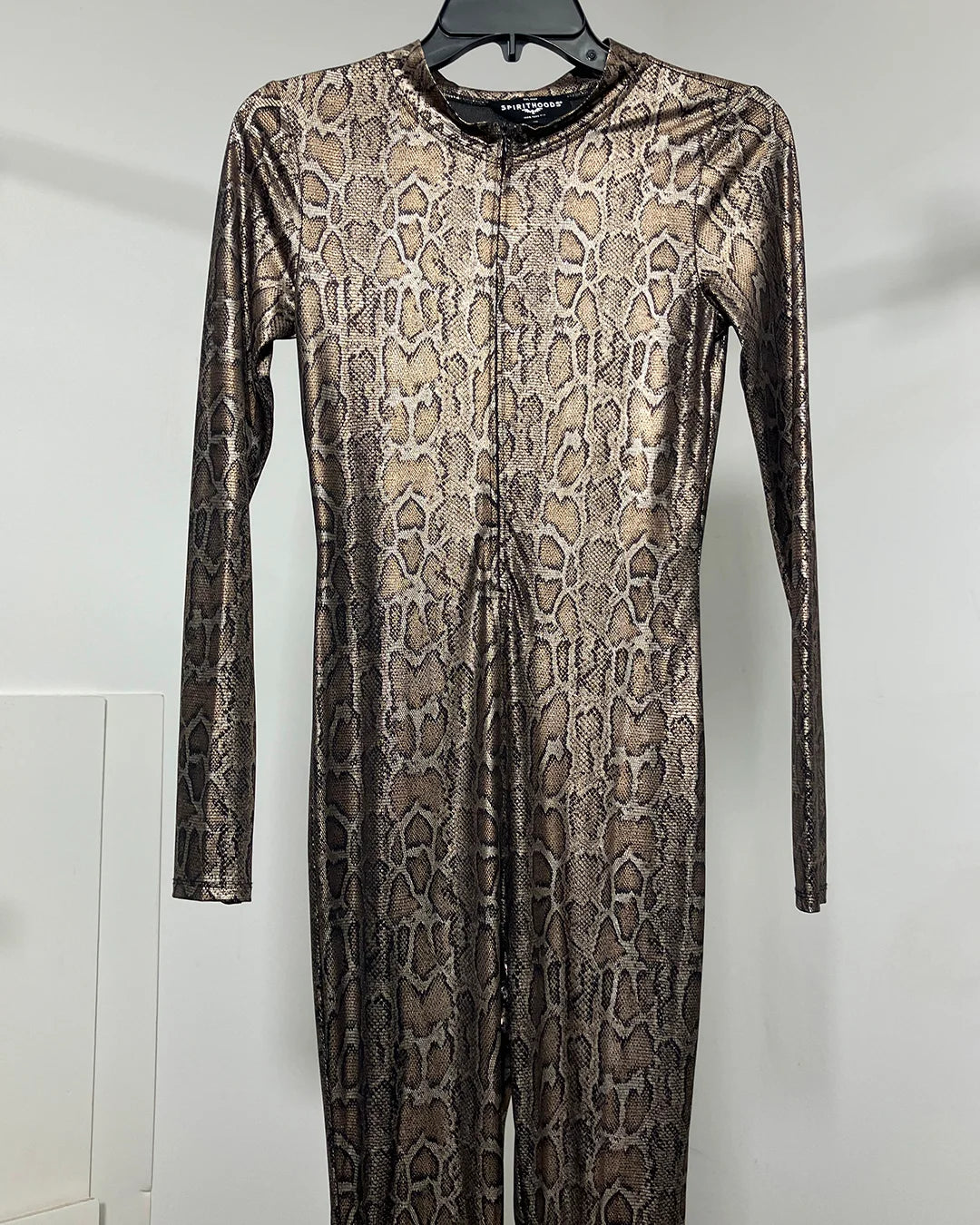 *Almost Purfect / Sample * Metallic Bodysuit Full | Bronze Python - SMALL