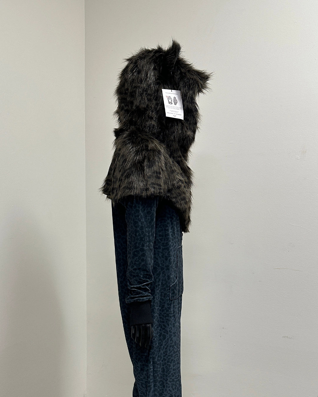 *Last stock* Classic Faux Fur Animal Velvet Onesie | Black Panther - Small