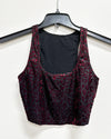 *Sample* Burnout Velvet Crop Tank Top | Ruby Leopard - Small