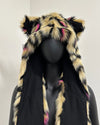 *One Of A Kind* Pink Spotted Faux Fur Hood | Leopard
