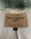 Spirithoods Collector Edition neck label on the hummingbird faux fur coat