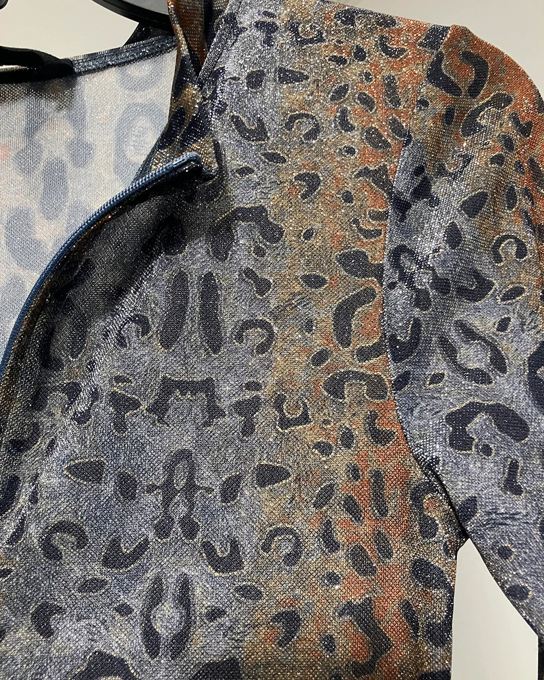 *One Of A Kind / Prototype* Aqua Gold Shiny Leopard Full Bodysuit - SMALL