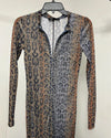 *One Of A Kind / Prototype* Aqua Gold Shiny Leopard Full Bodysuit - SMALL