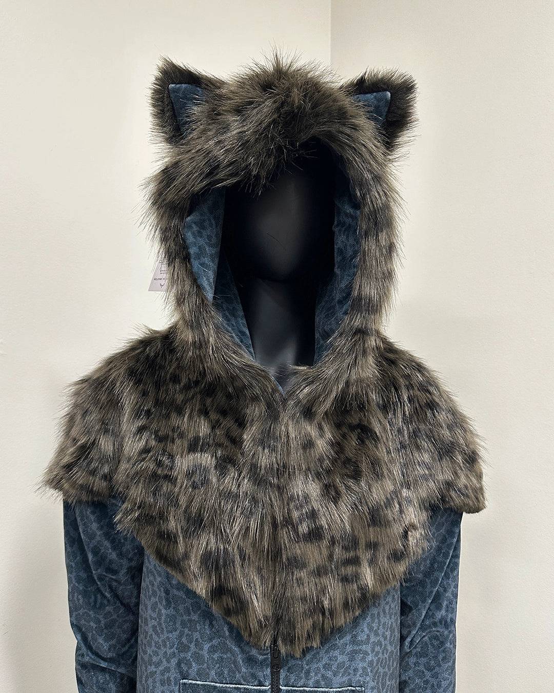 *Last stock* Classic Faux Fur Animal Velvet Onesie | Black Panther - Small