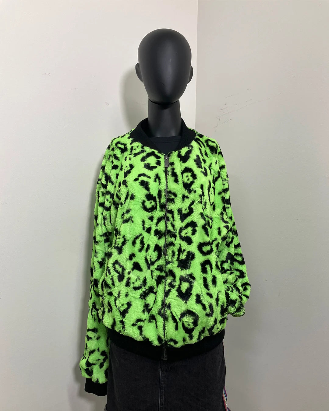 *Last Stock* Colorful Faux Fur Jacket | Neon Green Leopard - LARGE *Last Stock* Colorful Faux Fur Jacket | Neon Green Leopard - LARGE