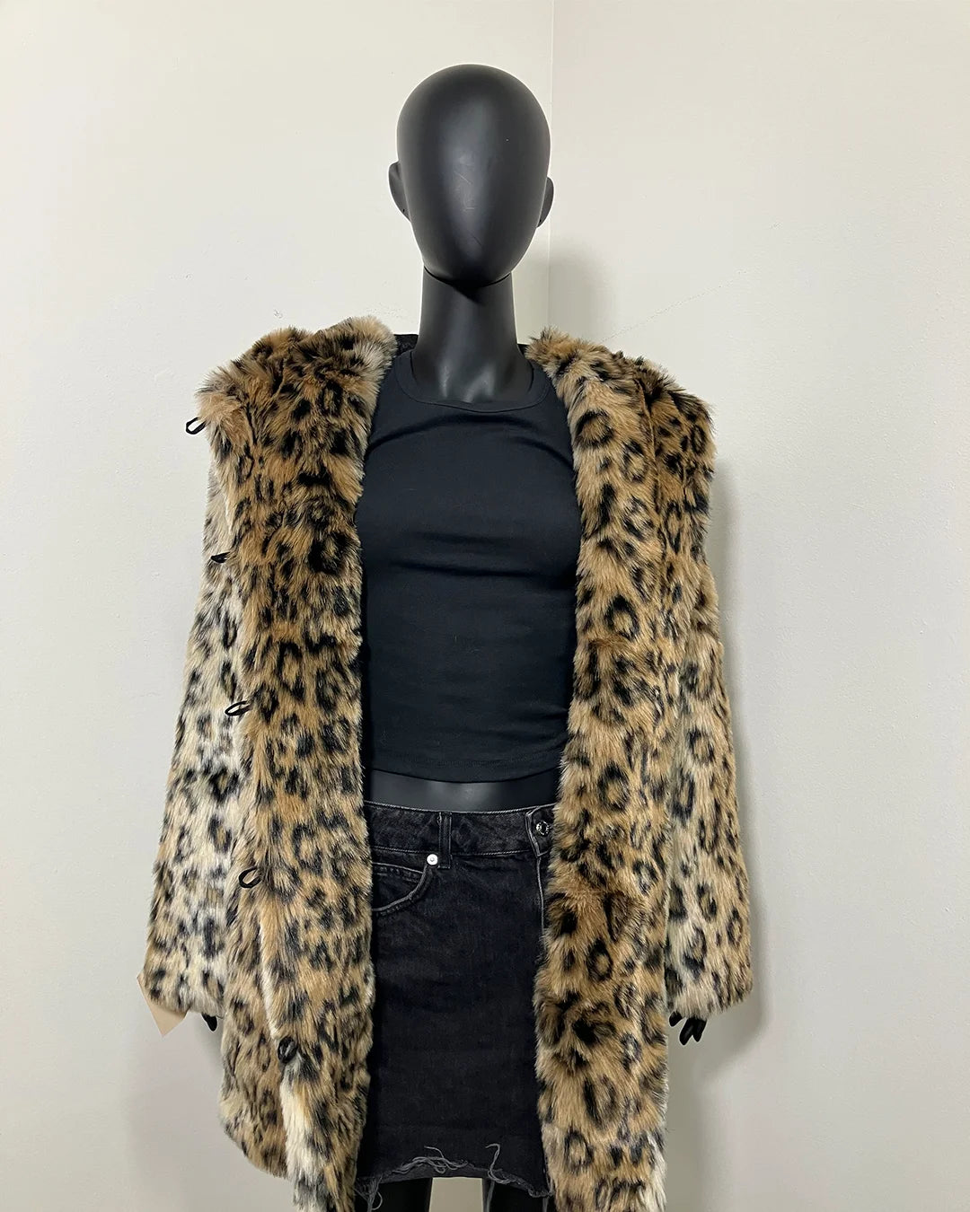 *Last Stock* Classic Faux Fur Coat | Leopard - MEDIUM