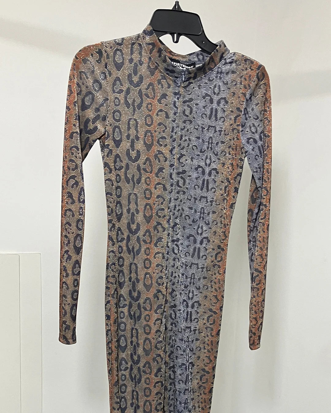 *One Of A Kind / Prototype* Aqua Gold Shiny Leopard Full Bodysuit - SMALL