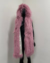 *Sample* Hooded Long Faux Fur Vest | Ballerina - Medium