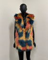 *Sample* Hooded Faux Fur Vest | American Swallow - Medium