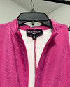 *One Of A Kind / Prototype* Sleeveless Mock Turtleneck Contrast Pink Snakeskin Bodysuit (Pink Cherry Viper) - SMALL