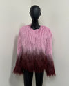 *PROTO SAMPLE* Faux Fur Bomber Jacket | Pink Ombre Alpaca - XSmall
