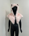 *One Of A Kind* Classic Pink Faux Fur SpiritHood Shawl | Flamingo Wolf