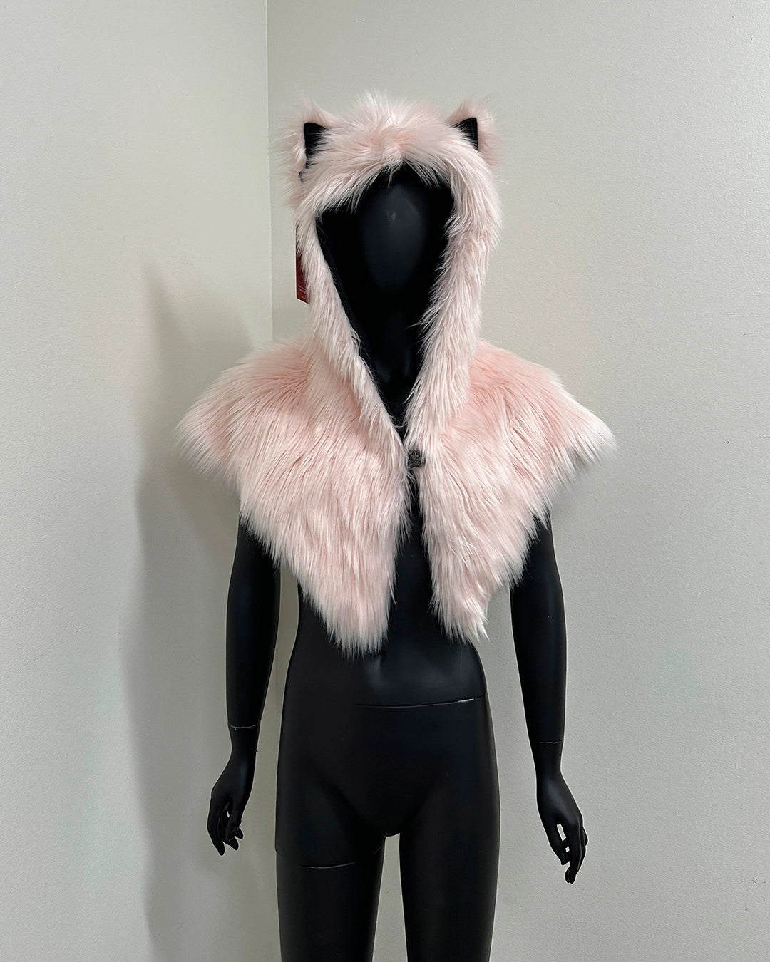 *One Of A Kind* Classic Pink Faux Fur SpiritHood Shawl | Flamingo Wolf