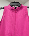 *One Of A Kind / Prototype* Sleeveless Mock Turtleneck Contrast Pink Snakeskin Bodysuit (Pink Cherry Viper) - SMALL