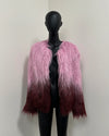 *PROTO SAMPLE* Faux Fur Bomber Jacket | Pink Ombre Alpaca - XSmall