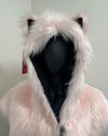 *One Of A Kind* Classic Pink Faux Fur SpiritHood Shawl | Flamingo Wolf