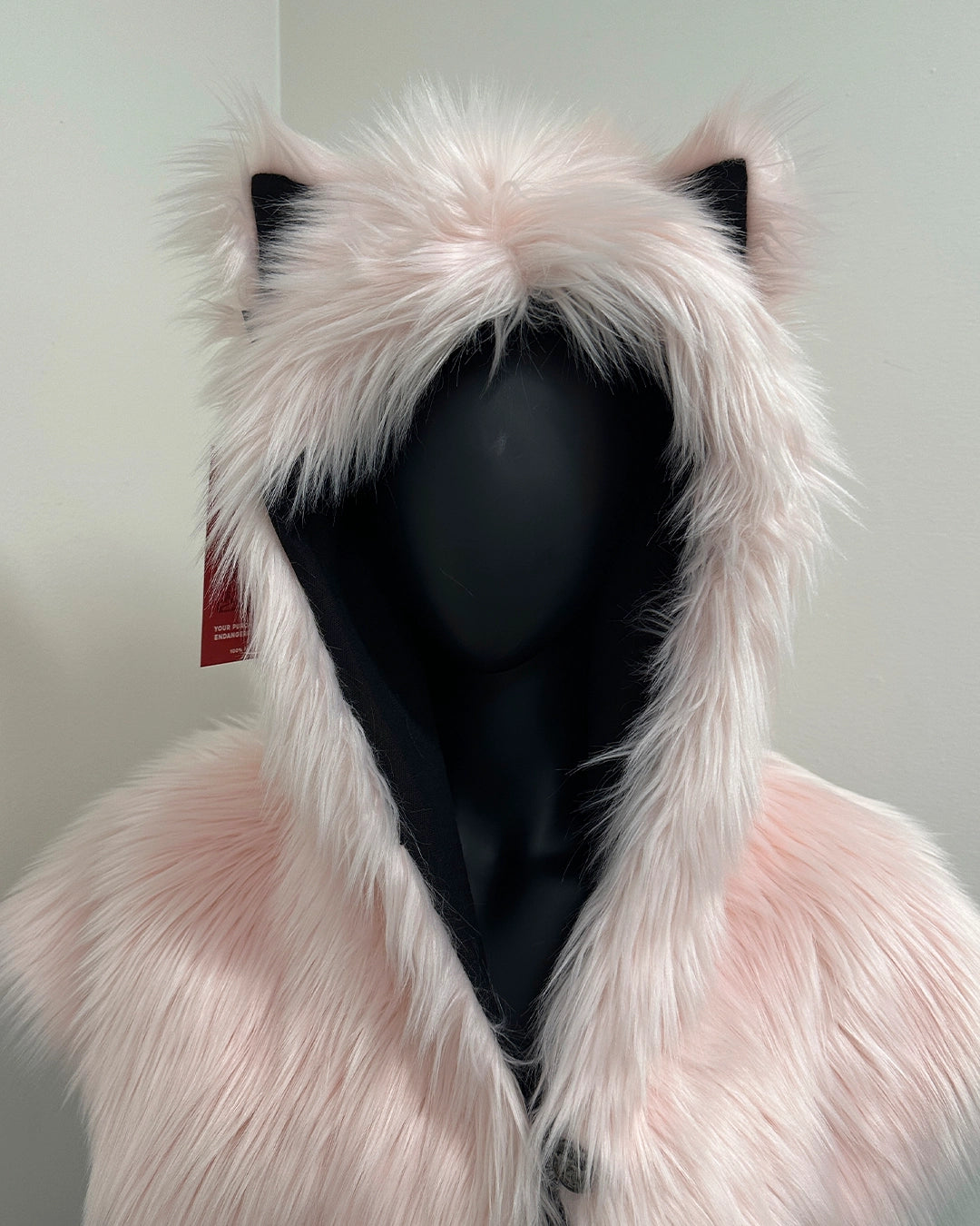 *One Of A Kind* Classic Pink Faux Fur SpiritHood Shawl | Flamingo Wolf