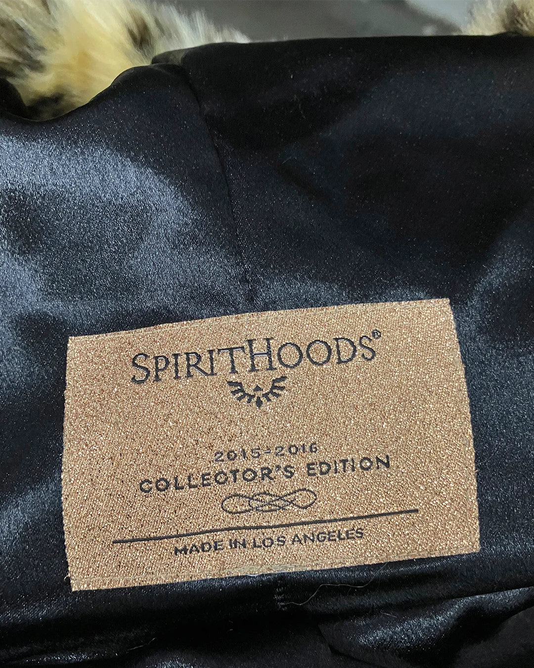 Spirithoods Made In Los Angeles Collector Edition golden neck label 