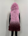 *Sample* Hooded Faux Fur Vest | Pink Ombre Alpaca - XSmall