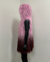 *Sample* Hooded Faux Fur Vest | Pink Ombre Alpaca - XSmall