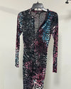 *One Of A Kind / Prototype* Burnout Velvet Full Bodysuit | Midnight Tigress - SMALL