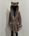 *Sample* Classic Short Collector Edition Faux Fur Robe | Mauve Cat -Medium