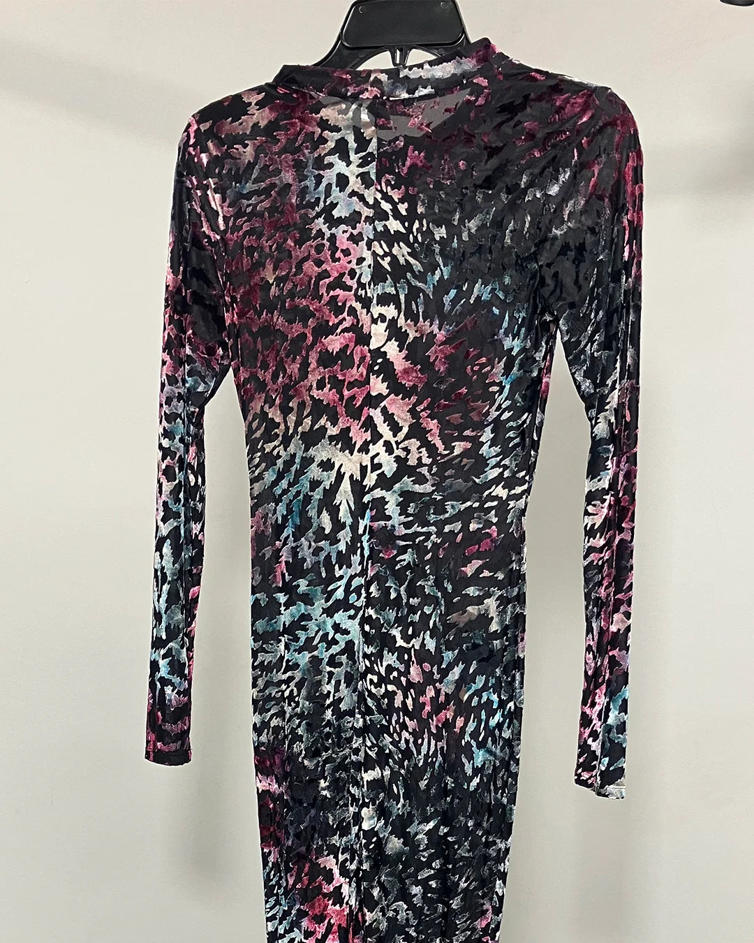 *One Of A Kind / Prototype* Burnout Velvet Full Bodysuit | Midnight Tigress - SMALL