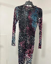 *One Of A Kind / Prototype* Burnout Velvet Full Bodysuit | Midnight Tigress - SMALL