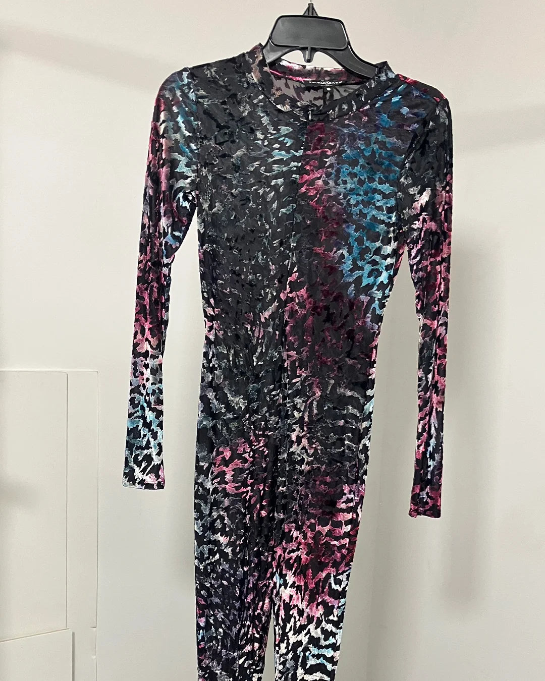 *One Of A Kind / Prototype* Burnout Velvet Full Bodysuit | Midnight Tigress - SMALL