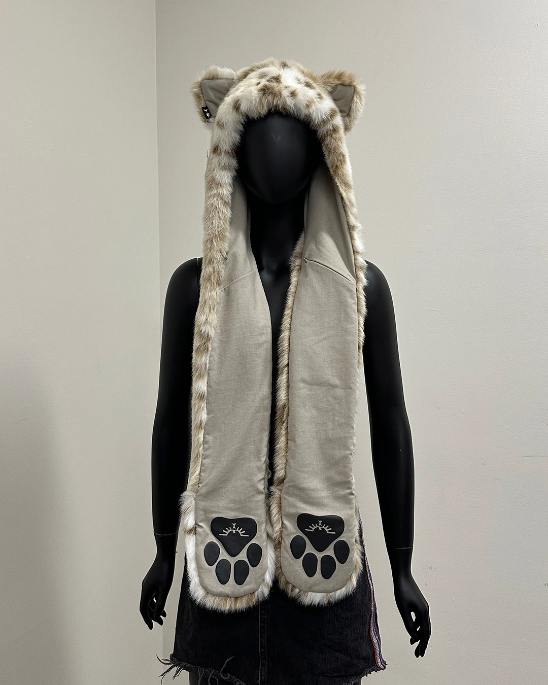 *Almost Purfect* Faux Fur Hood (Tan Lining) | Siberian Snow Leopard
