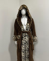 *Sample* Hooded Luxury Robe | Leopard - Medium