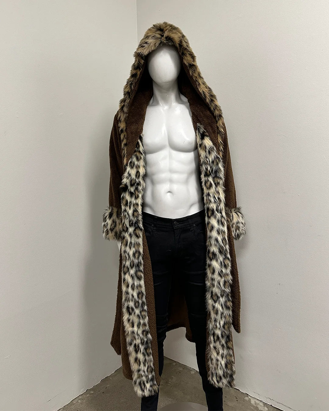 *Sample* Hooded Luxury Robe | Leopard - Medium