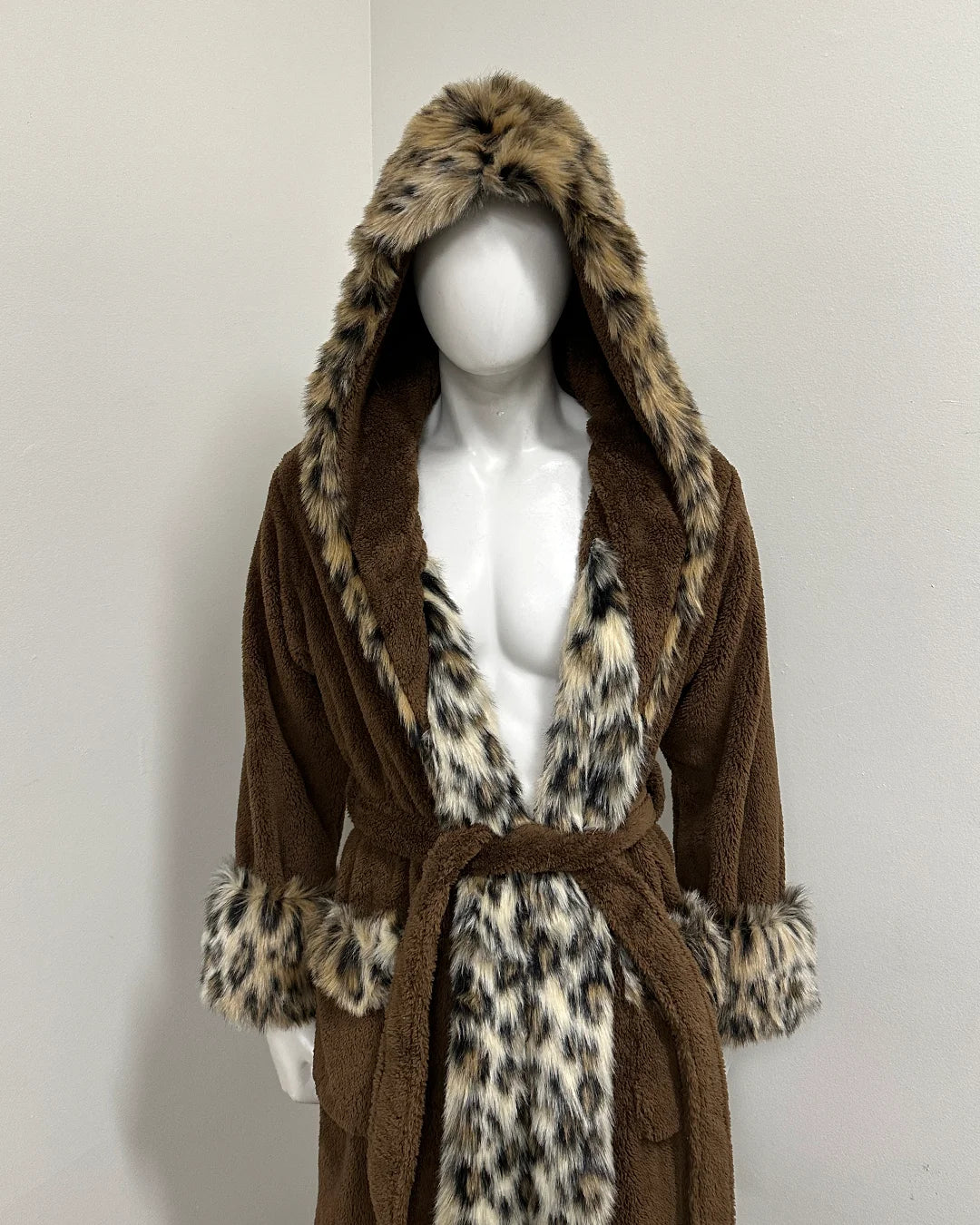 *Sample* Hooded Luxury Robe | Leopard - Medium