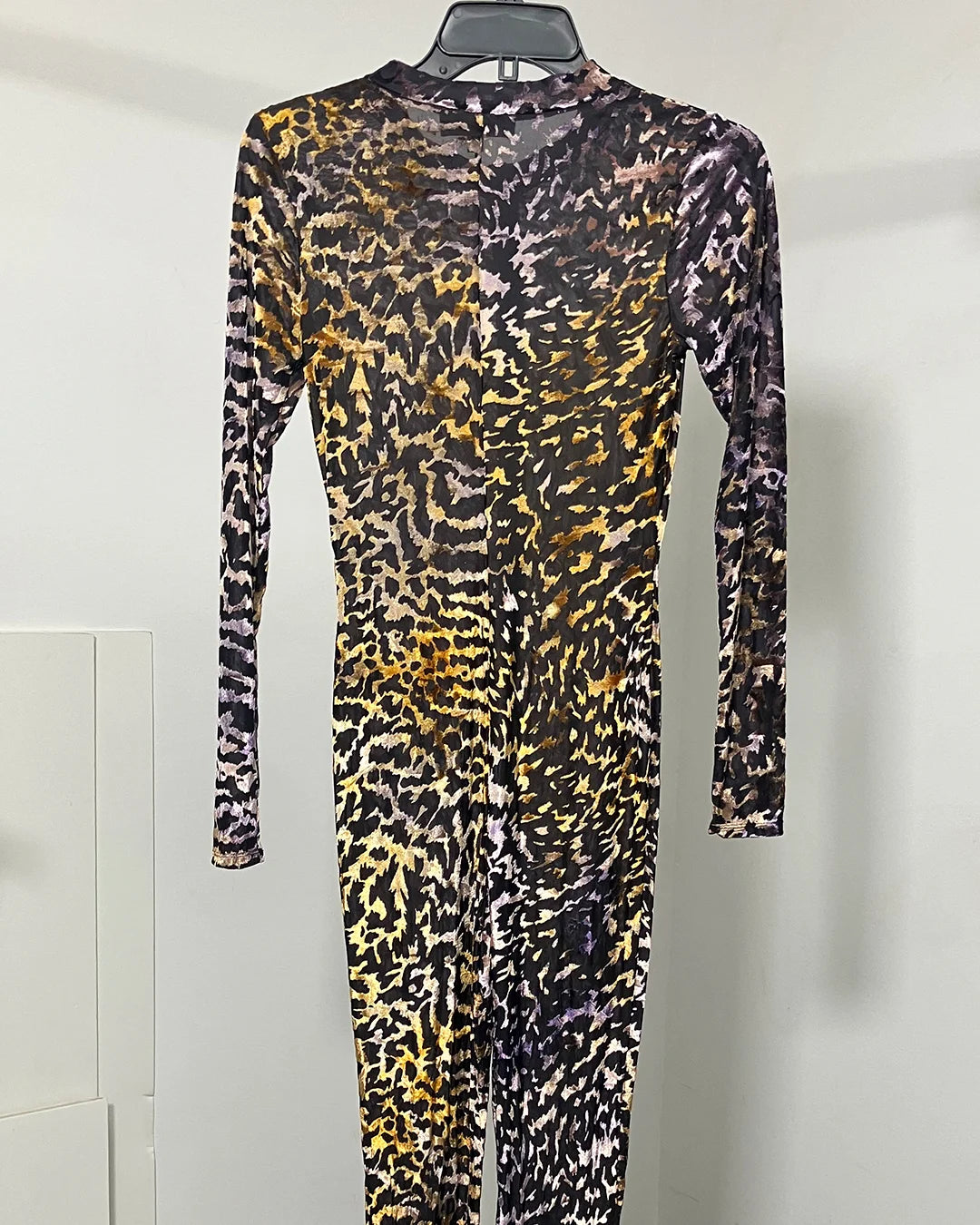 *One Of A Kind / Prototype* Pearl Gold  Burnout Tiger Long Sleeve Full Bodysuit - SMALL