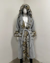 *Sample* Hooded Wolverine Faux Fur House Robe- Medium