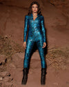 Women's Metallic Full Bodysuit | Blue Viper