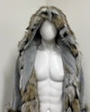 *Sample* Hooded Wolverine Faux Fur House Robe- Medium