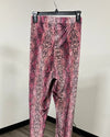 *Last Stock* Pink Python High-Waisted Velvet Leggings - MEDIUM