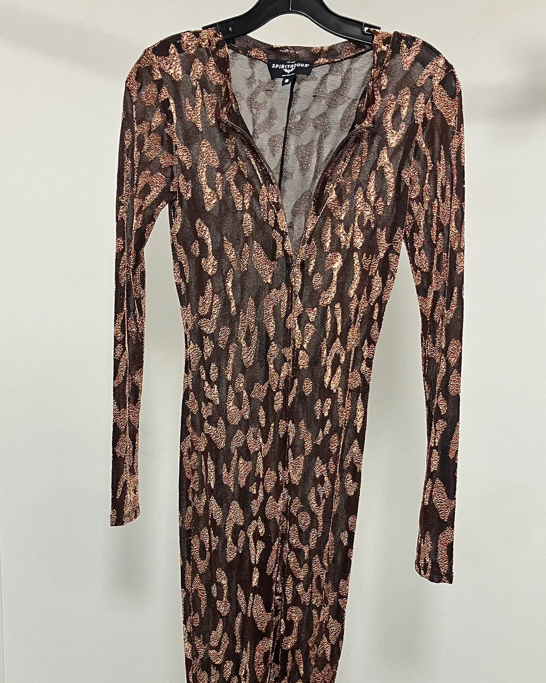 *One Of A Kind / Prototype* Copper Leopard Mesh Full Bodysuit - SMALL