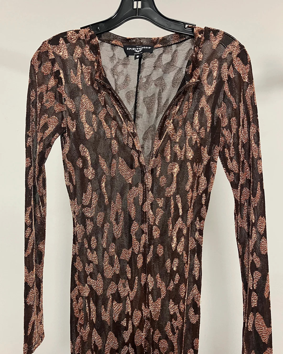 *One Of A Kind / Prototype* Copper Leopard Mesh Full Bodysuit - SMALL
