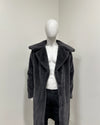 *One Of A Kind* Dark Grey Long Wrap Faux Fur Coat | Grey Kitten - Medium