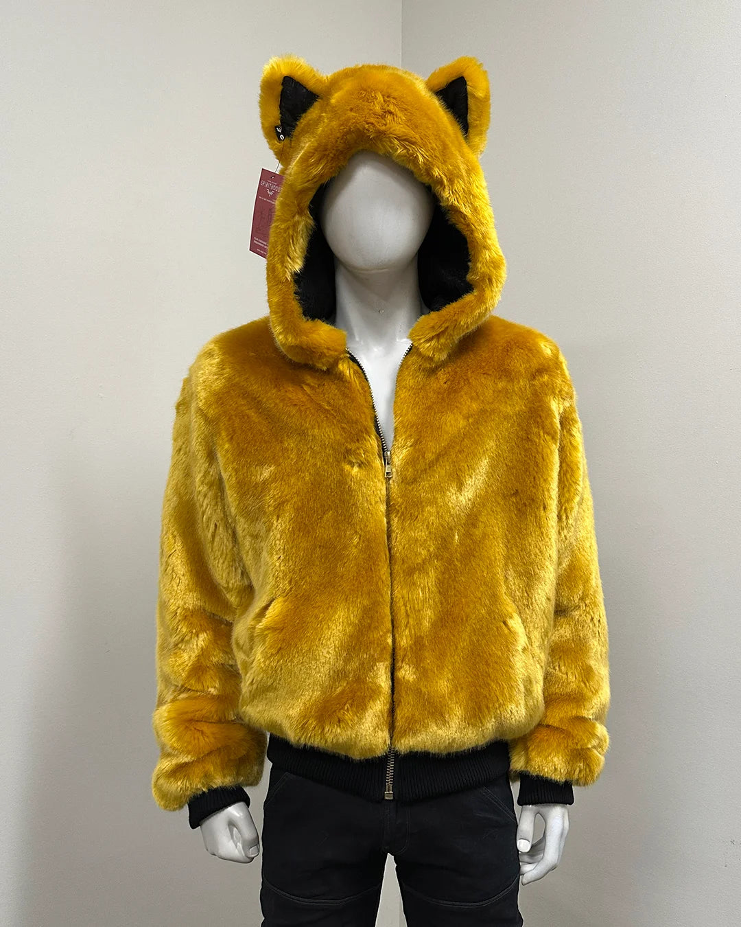 *Sample* Luxe Classic Faux Fur Bomber Jacket | Golden Wolf - Large