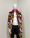 *Sample* Long Faux Fur Coat | Rainbow Butterfly - Medium