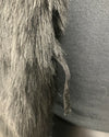 Close Up of the Broken Button Loop on the Coat - SpiritHoods Online Sample Sale Style: Faux Fur Coat in Black Panther Size XXS