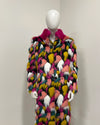 *Sample* Long Faux Fur Coat | Rainbow Butterfly - Medium