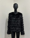 *Last Stock* Faux Fur Bomber Jacket | Black Tundra Fox - Medium