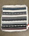 Striped fabric with geometric pattern with  faux fur on the other side - fake fur pillow